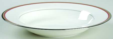 Mixed Media Red Rim Soup Bowl