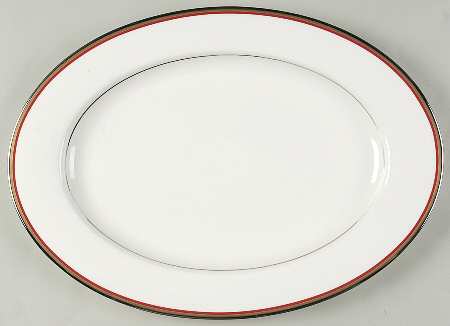 Mixed Media Red 15" Oval Serving Platter