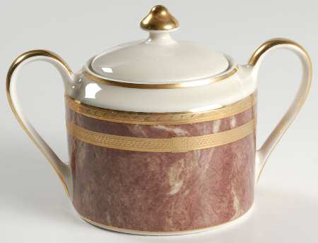 Rose Travertine Sugar Bowl & Lid