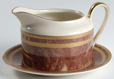 Rose Travertine Gravy Boat & Underplate