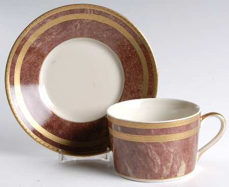 Rose Travertine Flat Cup & Saucer Set