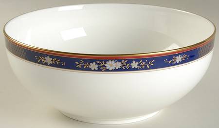 Tapestry Blue 8" Round Vegetable Bowl