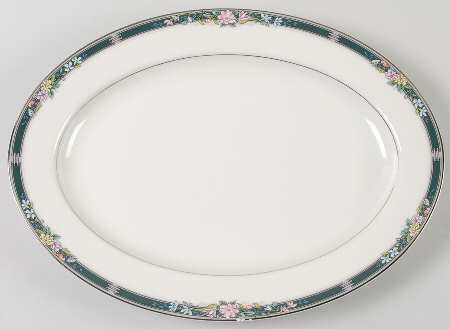 Twilight Bouquet 14" Oval Serving Platter