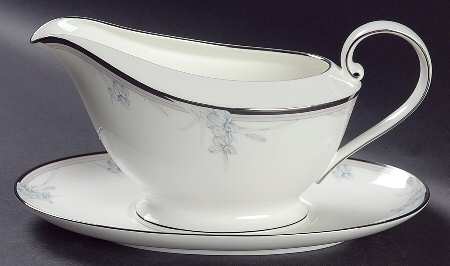 Vintage Blue Gravy Boat & Underplate