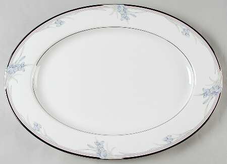 Vintage Blue 17" Oval Serving Platter