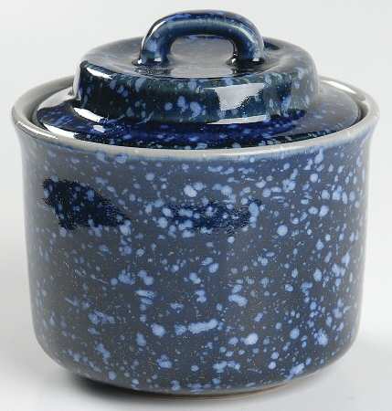 Blue Spackle Sugar Bowl & Lid