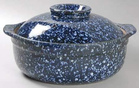 Blue Spackle 1.5 Qt Round Covered Casserole