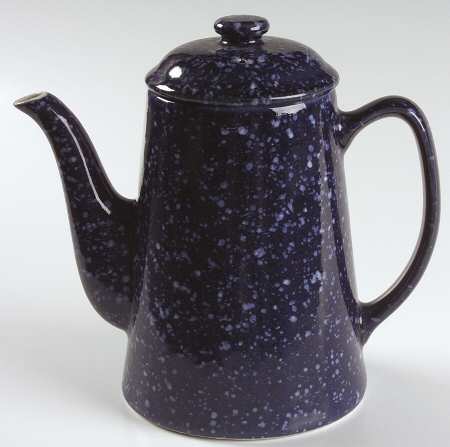 Blue Spackle Coffee Pot & Lid
