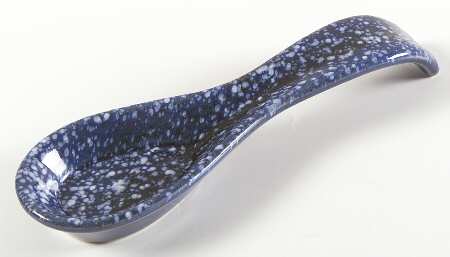 Blue Spackle Spoon Rest/Holder (Holds 1 Spoon)