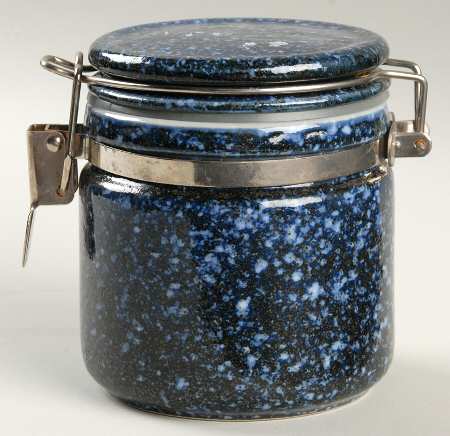 Blue Spackle 4" Storage Jar & Lid