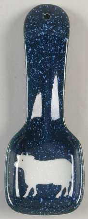 Blue Spackle Spoon Rest/Holder (Holds 1 Spoon)