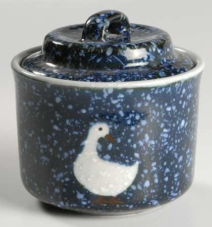 Spackled Goose Sugar Bowl & Lid