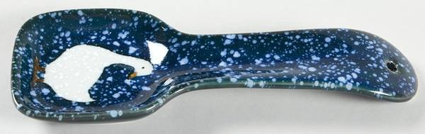Spackled Goose Spoon Rest/Holder (Holds 1 Spoon)