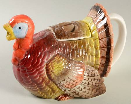Turkey Figural Teapot & Lid
