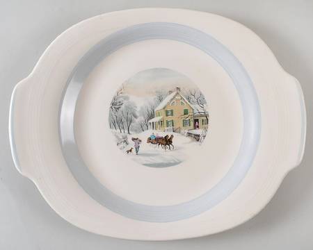 Currier & Ives 13" Oval Serving Platter
