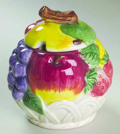 Fruit Basket Sugar Bowl & Lid