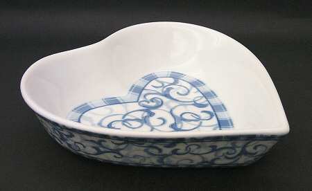 Blue Heather Heart Shaped Baker