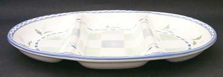 Gaiety 3-Part Oval Divided Server