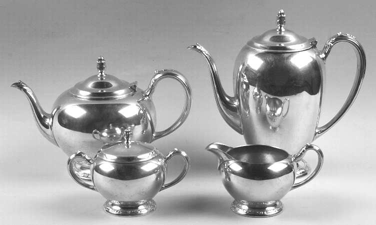 Maybrook (Silverplate Hollowware) (4 Piece) Silverplate Tea Set