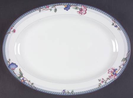 Blue Lattice 14" Oval Serving Platter by Oneida