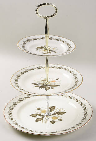 Blue Lattice 13 7/8"-14 1/4" 3-Tiered Serving Tray(DP,SP,BB) HC