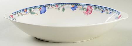 Blue Lattice 12" Oval Vegetable Bowl by Oneida