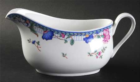 Blue Lattice Gravy Boat