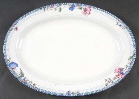 Blue Lattice 12" Oval Serving Platter by Oneida