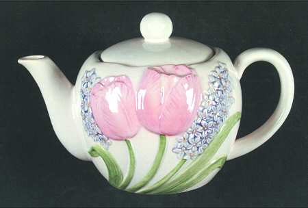 Tulip Garden (No Trim) Teapot & Lid