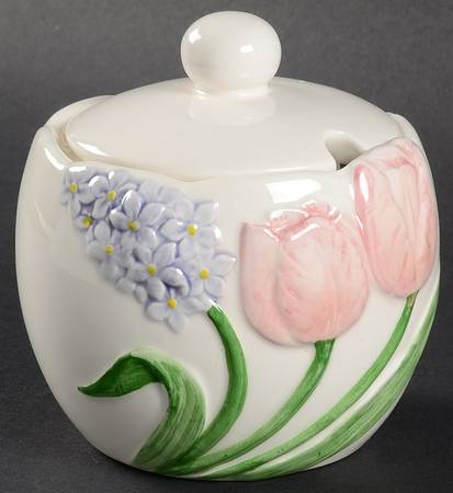 Tulip Garden (No Trim) Sugar Bowl & Lid