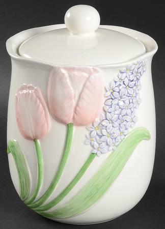 Tulip Garden (No Trim) Medium Storage Jar & Lid