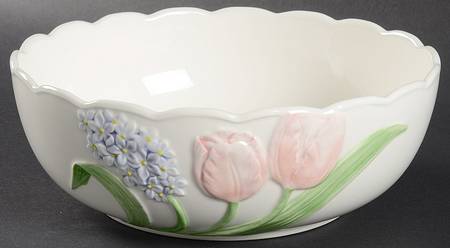Tulip Garden (No Trim) 8" Round Vegetable Bowl
