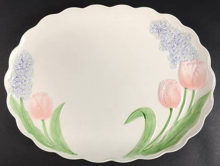 Tulip Garden (No Trim) 16" Oval Serving Platter