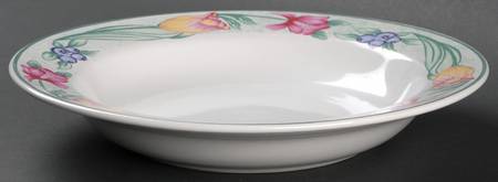 Tulip Garden Rim Soup Bowl