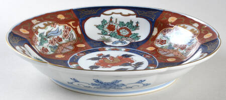 Gold Imari 9" Round Vegetable Bowl