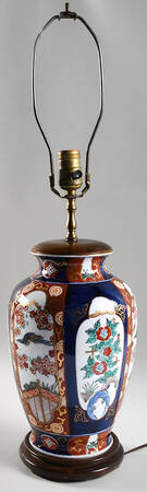 Gold Imari 27" Electric Lamp No Shade