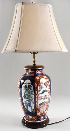 Gold Imari 27" Electric Lamp & Shade