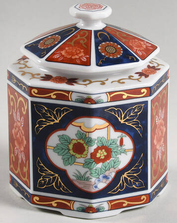 Gold Imari Sugar Bowl & Lid