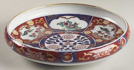 Gold Imari Round Shallow Bowl