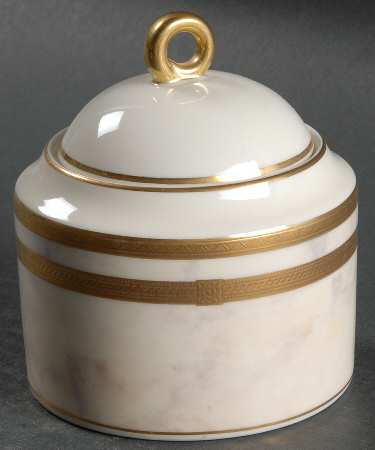 Ivory Florentine Sugar Bowl & Lid