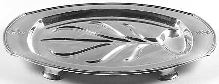 Bird of Paradise (Silverplate, 1923, Hollowware) Medium Platter Footed Meat Platter with Well