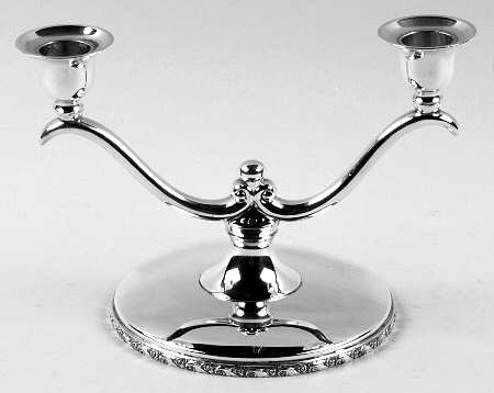 Queen Bess II (Silverplate, Hollowware) Small Plated 2-Light Candelabra