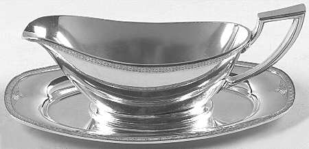 Skyline-Skycrest (Silverplate, Hollowware) Plated Gravy Boat & Underplate