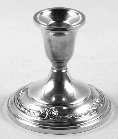 Damask Rose (Sterling, 1946, Hollowware) Weighted Console Candleholder