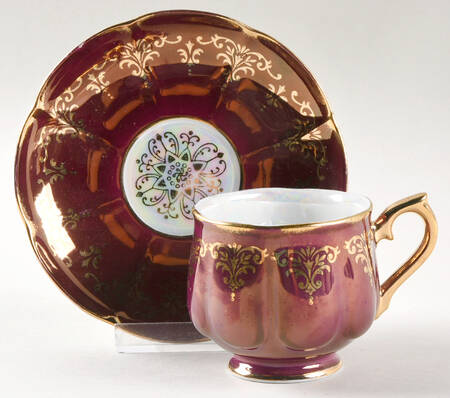 Golden Fantasy Footed Cup & Saucer Set