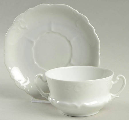 OSG53 Footed Cream Soup Bowl & Saucer Set