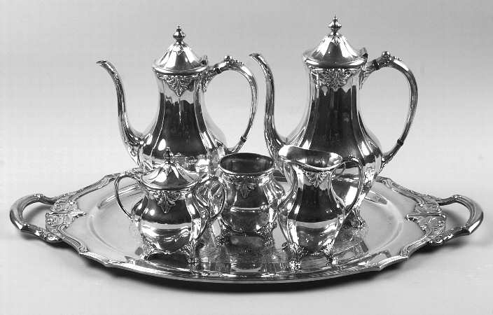 Chatelaine (Silverplate, Hollowware) 6-Piece Plated Tea Set (Waste & Tray)