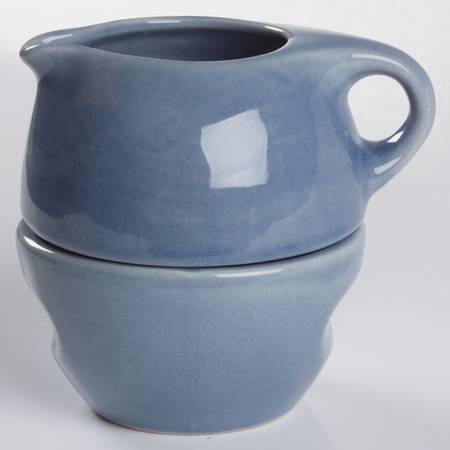 Russel Wright Manitoga Blue Family Stacking Creamer & Open Sugar