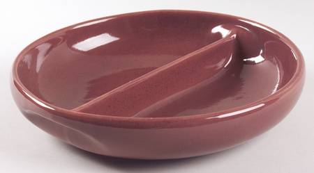 Russel Wright Bean Brown Round Divided Vegetable Bowl