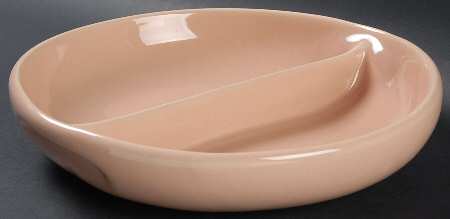 Russel Wright Coral Round Divided Vegetable Bowl